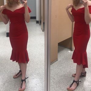 Off the Shoulder Red Dress